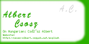 albert csosz business card
